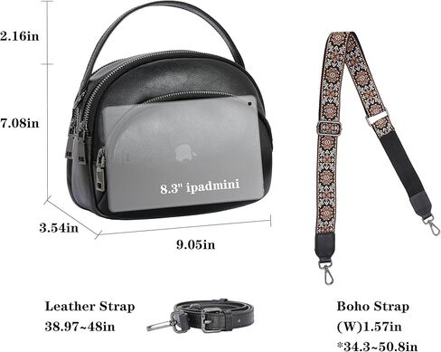 Heshe أصلية من الجلد كروسة أكياس الجلود المحافظ للنساء عتيقة الكتف الصغيرة مع جيوب متعددة in Kuwait