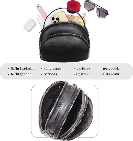 Heshe أصلية من الجلد كروسة أكياس الجلود المحافظ للنساء عتيقة الكتف الصغيرة مع جيوب متعددة in Kuwait