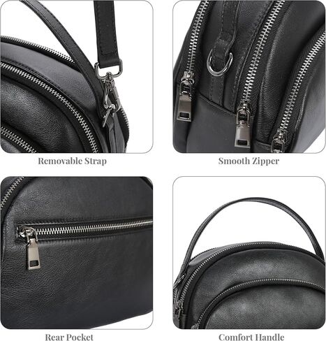 Heshe أصلية من الجلد كروسة أكياس الجلود المحافظ للنساء عتيقة الكتف الصغيرة مع جيوب متعددة in Kuwait