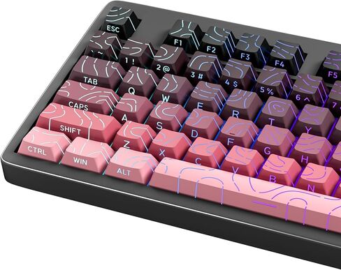 Black Pink PBT Keycaps - Shine Through Contour Design Key caps Set for Mechanical Keyboard,Cherry Profile for TKL US Layout Mechanical Keyboard(135 Keys) in Saudi Arabia