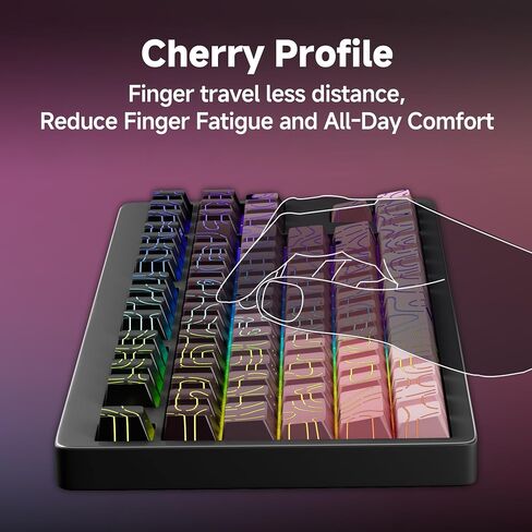 Black Pink PBT Keycaps - Shine Through Contour Design Key caps Set for Mechanical Keyboard,Cherry Profile for TKL US Layout Mechanical Keyboard(135 Keys) in Saudi Arabia