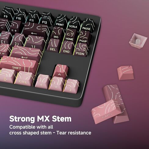 Black Pink PBT Keycaps - Shine Through Contour Design Key caps Set for Mechanical Keyboard,Cherry Profile for TKL US Layout Mechanical Keyboard(135 Keys) in Saudi Arabia