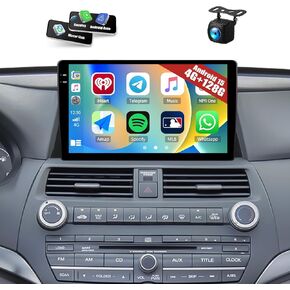 Unitopsci 2g+32g Android 13 Car Radio for Honda Accord 8th 2008-2013 Wireless Carplay Android Auto ، 10.1 inch 1080p bluetooth car stereo ، gps/wifi/fm/rds/26 UI ، AHD camera/swc/mic in Kuwait