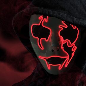 Halloween Purge Scary Mask Led Light Up Mask Glow Mask EL Wire LED Mask Couple Mask for Festival Party Gifts, Purge Mask for Man Woman Adult, Blue, US-Mask-LED-LZ-Blue-1pc in Kuwait