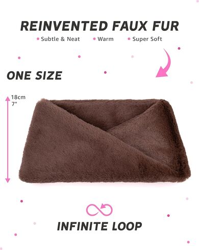 Futrzane Modern Snood - Faux Fur Infinity Scarf for Women - Soft Winter Cowl in Kuwait