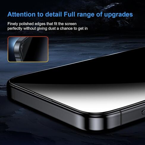 4 Way Privacy Screen Protector 360° Anti-Spy Tempered Glass for iPhone 14 Pro 9H+ Hardness HD Clear Anti-Fingerprint Case Friendly Easy Installation in Saudi Arabia