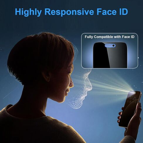 4 Way Privacy Screen Protector 360° Anti-Spy Tempered Glass for iPhone 14 Pro 9H+ Hardness HD Clear Anti-Fingerprint Case Friendly Easy Installation in Saudi Arabia