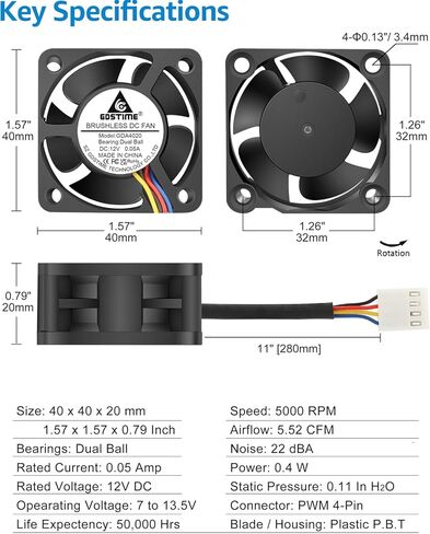 GDSTIME PWM 4-Pin 80mm x 15mm Slim Case Fans – 12V Silent PC Computer Fan, High Performance Cooling for Mini-ITX Cases, GPU Cooler, CPU Radiator, 2-Pack in Kuwait