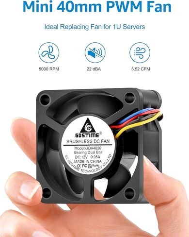 GDSTIME PWM 4-Pin 80mm x 15mm Slim Case Fans – 12V Silent PC Computer Fan, High Performance Cooling for Mini-ITX Cases, GPU Cooler, CPU Radiator, 2-Pack in Kuwait