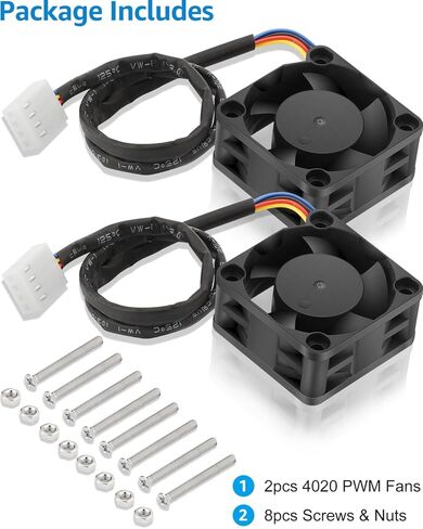 GDSTIME PWM 4-Pin 80mm x 15mm Slim Case Fans – 12V Silent PC Computer Fan, High Performance Cooling for Mini-ITX Cases, GPU Cooler, CPU Radiator, 2-Pack in Kuwait