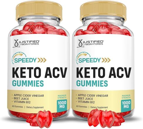 Justified Laboratories Speedy Keto ACV Gummies 1000MG Apple Cider Vinegar Formulated with Pomegranate Beet Juice Powder B12 Vegan Non GMO 60 Gummys (60 Count (Pack of 1)) in Saudi Arabia