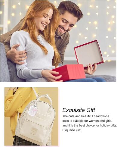 متوافق مع Airpods Pro Case ، تصميم جمالي كبير للقوس الكبير مع Carabiner ، ناعم TPU الجلد المضاد للخلع الغطاء الصدمات للنساء للنساء in Kuwait