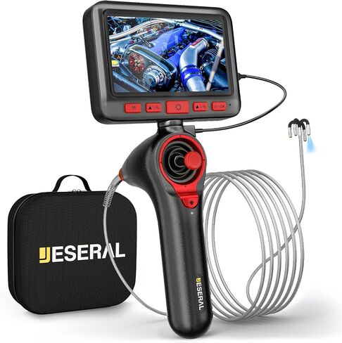 360 درجة مفصلية كاميرا Borescope - Jeseral 5 "HD 1080P شاشة الكاميرا مع 6 ضوء ، منظار مع 6.2 مم مسبار IP67 مقاوم للماء ، 3x ZOOM 4 -اتجاه borescope مع كابل مرن in Kuwait
