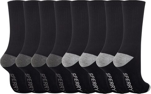 Sperry Men’s 8-Pack Cushion Comfort Crew Socks - Moisture-Wicking Athletic Socks –White Crew Socks for Everyday or Sports Use in Saudi Arabia