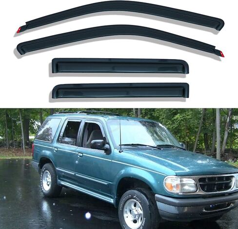 4pcs Front+Rear Smoke Tint Sun/Rain Guard Outside Mount Tape-On Vent Window Visors Compatible with 98-11 Crown Victoria 92-11 Grand Marquis in Saudi Arabia