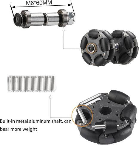 DJCRAWLER 58MM OMNI RACK عجلات سهلة (إصدار صامت قياسي) للدراجة القابلة للطي برومبتون والدراجة الكهربائية ، حمولة 20 كيلوجرام ملحق بديل للأسطوانة (ORANGE) in Kuwait