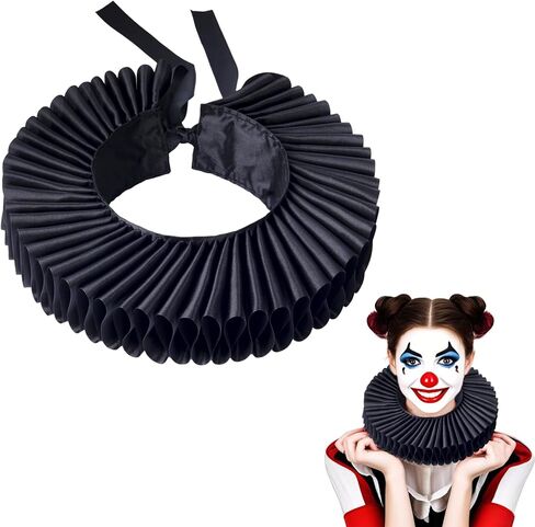 Elizabethan Collar,Renaissance Ruffle Clown Collar Victorian Colonial Dickens Neck Lace Neck Collar in Kuwait