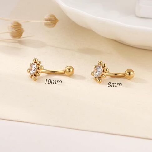 FUNLMO Belly Button Ring Turquoise Belly Button Piercing G23 Titanium Belly Ring Navel Piercing Jewelry 14G Navel Barbell Stud in Saudi Arabia