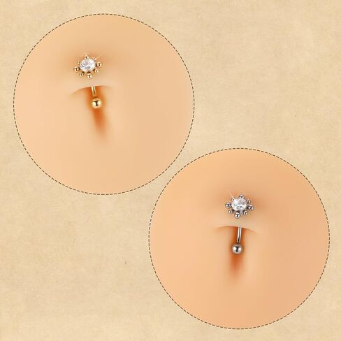 FUNLMO Belly Button Ring Turquoise Belly Button Piercing G23 Titanium Belly Ring Navel Piercing Jewelry 14G Navel Barbell Stud in Saudi Arabia