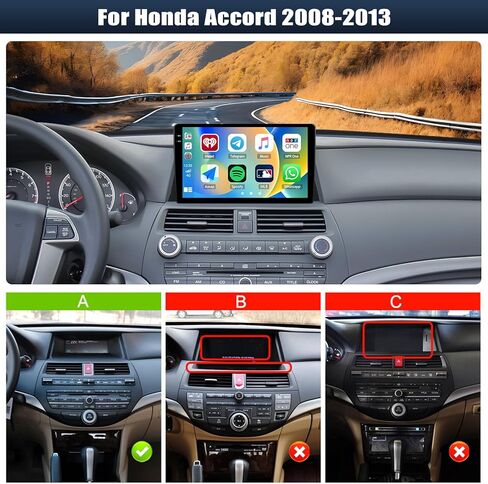 Unitopsci 2g+32g Android 13 Car Radio for Honda Accord 8th 2008-2013 Wireless Carplay Android Auto ، 10.1 inch 1080p bluetooth car stereo ، gps/wifi/fm/rds/26 UI ، AHD camera/swc/mic in Kuwait