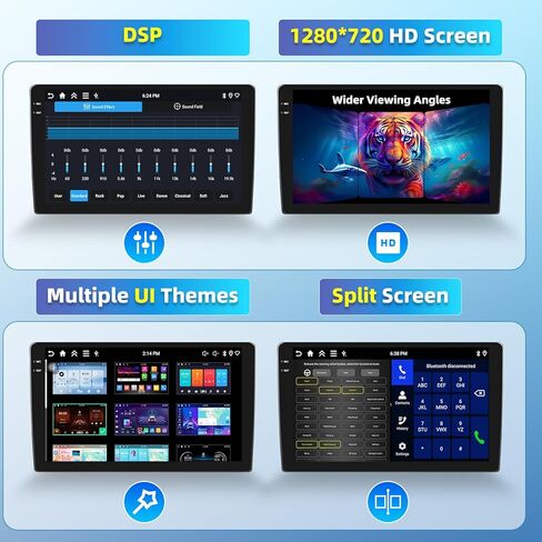 Unitopsci 2g+32g Android 13 Car Radio for Honda Accord 8th 2008-2013 Wireless Carplay Android Auto ، 10.1 inch 1080p bluetooth car stereo ، gps/wifi/fm/rds/26 UI ، AHD camera/swc/mic in Kuwait