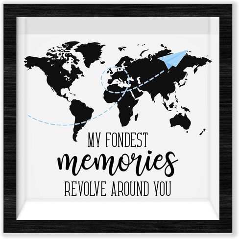 Black Travel Shadow Box Frame with Slot, Making Memories One Trip at A Time Boxes Frames for Fund, 8x8 Memory Box for Keepsakes, Travel Gifts and Decorations, 10 in Saudi Arabia