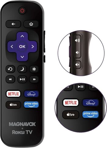 OEM Replacement Remote Control Compatible with All Magnavox Roku Smart TVs【Only Works with Magnavox Roku TV, Not for Roku Stick and Roku Box】 ((Netflix/Disney Plus/Apple TV+ / Roku Channel)) in Saudi Arabia