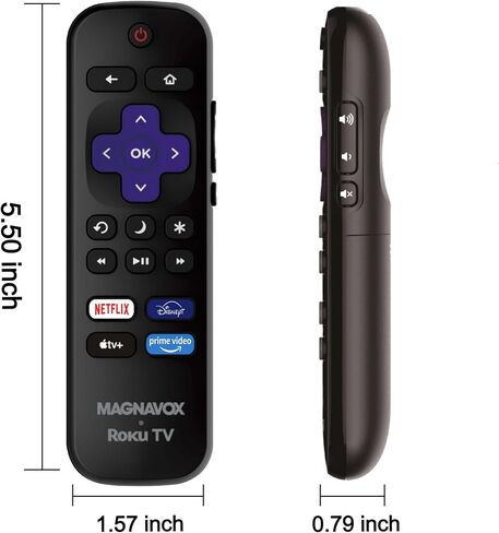OEM Replacement Remote Control Compatible with All Magnavox Roku Smart TVs【Only Works with Magnavox Roku TV, Not for Roku Stick and Roku Box】 ((Netflix/Disney Plus/Apple TV+ / Roku Channel)) in Saudi Arabia
