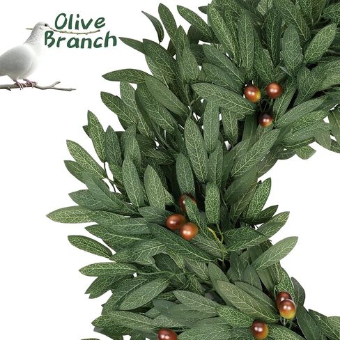 26 Inch Olive Wreaths for Front Door, Artificial Large Spring Summer All Seasons Year Round Green Lush Olive Branch Wreath for Home Farmhouse Porch Window Outdoor Indoor in Saudi Arabia