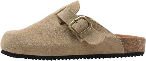 Women's Suede Clogs Leather Mules Comfort Cork Footbed Sandals Potato Shoes with Arch Support in Saudi Arabia