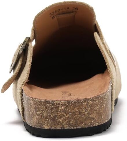 Women's Suede Clogs Leather Mules Comfort Cork Footbed Sandals Potato Shoes with Arch Support in Saudi Arabia