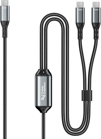 CableCreation USB C Cable 2-in-1, Long 4ft USBC to Dual USB-C, USB C 140W Max PD Charging Type C Splitter for iPhone 16/15, MacBook, iPad, Carplay&Android Auto,Cellphone,Tablet and All USBC Device in Saudi Arabia