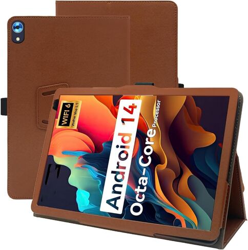 حالة لـ URAO 2024 10.1 "Android Tablet ، قابلة للطي وقائية ، غطاء علبة Bovugac لـ Urao C107 مع حامل قلم رصاص ، حزام معصم ، حماية كاملة ، PU PREAM ، مقاومة للخدش (أسود) in Kuwait