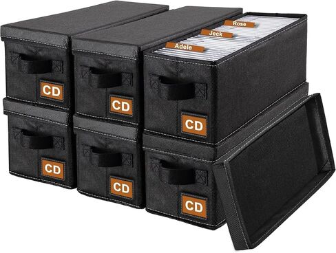 CD Storage Box & Case for Car/TV/Underbed/Desktop/Close - 6 Pack in Saudi Arabia