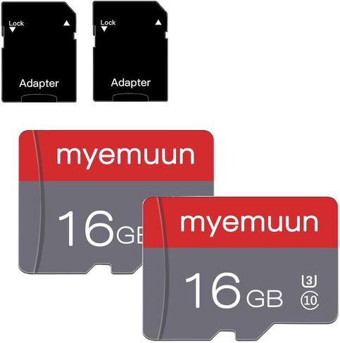 بطاقة Micro SD سعة 32 جيجا بايت 2-pack ، C10 عالية السرعة ، مع محول للهواتف الذكية والكمبيوتر اللوحي ووحدة التحكم في اللعبة وكاميرا الأمان وكاميرا الاندفاع (2 × 32 جيجابايت) in Kuwait