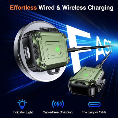 قفل الدروع لـ AirPods Pro 2nd Gend With With Secure Lock & Keychain ، متوافق مع Magsafe [360 ° Protection Huffic in Kuwait