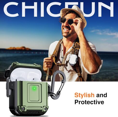 قفل الدروع لـ AirPods Pro 2nd Gend With With Secure Lock & Keychain ، متوافق مع Magsafe [360 ° Protection Huffic in Kuwait