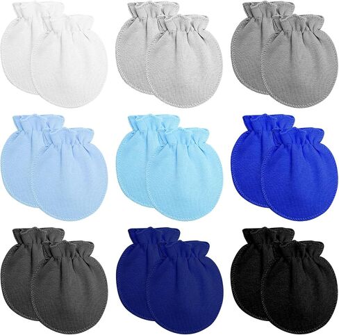 18 Pairs Newborn Baby Cotton Mittens No Scratch Gloves Newborn Mittens Infant Toddler Gloves for Boys Girls 0-6 Month in Saudi Arabia