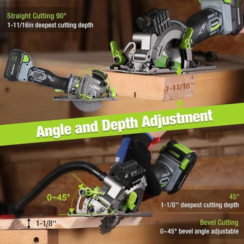 WORKPRO 5.8Amp 3500RPM Circular Saw with Parallel Guide, Maximum Cutting Depth 1-11/16″(90°),1-1/8″(45°), Compact Circular Saw with Three 4-1/2" Blades for Wood, PVC, Tile, Cement Block in Kuwait