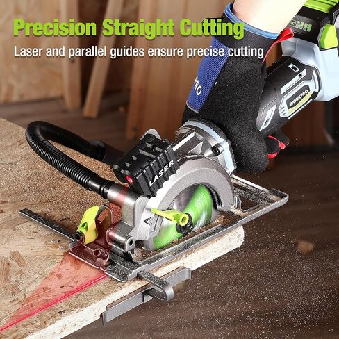 WORKPRO 5.8Amp 3500RPM Circular Saw with Parallel Guide, Maximum Cutting Depth 1-11/16″(90°),1-1/8″(45°), Compact Circular Saw with Three 4-1/2" Blades for Wood, PVC, Tile, Cement Block in Kuwait