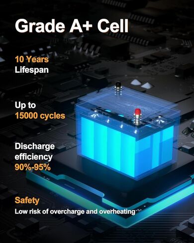 12V 100AH ​​MINI LIFEPO4 Lithium Battery ، 100A BMS مع حماية منخفضة من درجة الحرارة ، كحد أقصى 1200 واط ، 5000 دورات عميقة ، مثالية للربع ، الطاقة الشمسية ، القارب ، البحرية ، المحرك المتصيد in Kuwait