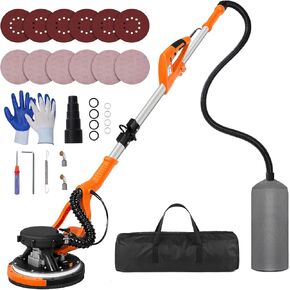 Drywall Sander Tool, KUPERIA 8.5 Amp Popcorn Ceiling Removal Tool with 7 Variable Speed 800-1800RPM, Electric Drywall Sander with Extendable Handle, LED Light,6 Basic Sand Paper & 6 Grid Sandpaper in Saudi Arabia
