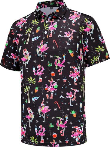 Men's Golf Polo Shirt Halloween Funny Golf Shirts for Men Performance Moisture Wicking Quick Dry Athletic Short Sleeve Shirt in Saudi Arabia