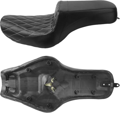 مقعدان لأعلى، وسادة مقعد السائق + الراكب، نوع متدرج، لدراجة Harley-Davidson Sportster Iron XL883 XL1200 (2004-up) / نصف خطوط أفقية/مناسبة لأكثر من 3.3 جالون in Kuwait