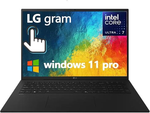 LG Gram 16 Ultra-Portable Laptop, 16" WQXGA Touchscreen Business Laptop, Intel Evo Edition Ultra 7-155H, Intel ARC Graphics, 32 GB RAM, 2 TB SSD, Office Pro 2024 Lifetime License & Win11 Pro, Mouse in Kuwait