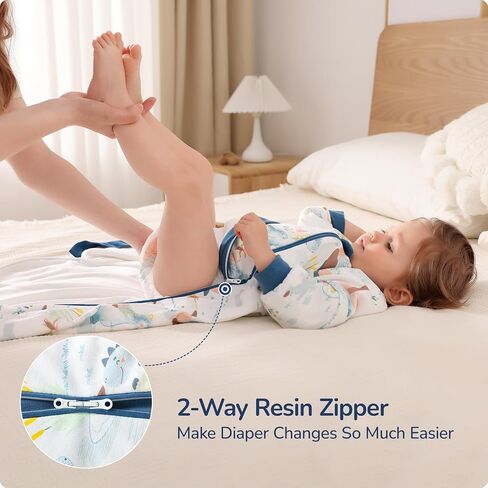Baby Sleep Sack 6–12 Months, 2.5 TOG Warm Cotton Sleep Sack with Detachable Long Sleeves, Winter Wearable Blanket for Cold Nights, 2-Way Zipper Toddler Sleeping Sack, Hot Air Balloon in Saudi Arabia