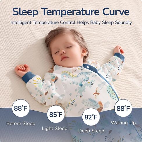 Baby Sleep Sack 6–12 Months, 2.5 TOG Warm Cotton Sleep Sack with Detachable Long Sleeves, Winter Wearable Blanket for Cold Nights, 2-Way Zipper Toddler Sleeping Sack, Hot Air Balloon in Saudi Arabia