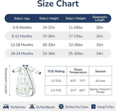 Baby Sleep Sack 6–12 Months, 2.5 TOG Warm Cotton Sleep Sack with Detachable Long Sleeves, Winter Wearable Blanket for Cold Nights, 2-Way Zipper Toddler Sleeping Sack, Hot Air Balloon in Saudi Arabia