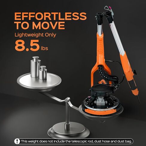 Drywall Sander Tool, KUPERIA 8.5 Amp Popcorn Ceiling Removal Tool with 7 Variable Speed 800-1800RPM, Electric Drywall Sander with Extendable Handle, LED Light,6 Basic Sand Paper & 6 Grid Sandpaper in Saudi Arabia