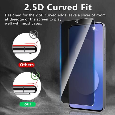 3+3 Pack Privacy Screen Protector Designed for Samsung Galaxy S25 Ultra With 3 Pack Camera Lens Protector,Full Coverage Anti-Spy Tempered Glass Film,9H Hardness,Bubble Free,Easy to Install in Kuwait